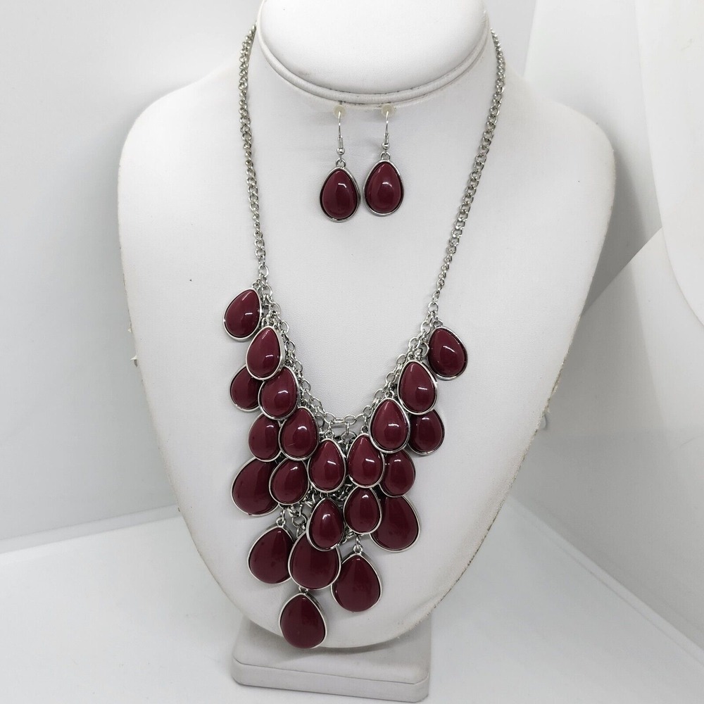 Bib‎ Drop Necklace And Earrings